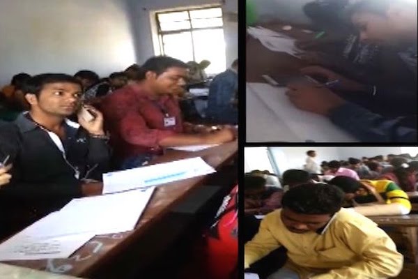 Cheating students caught on mobile camera in Gujarat's K K Parikh commerce college