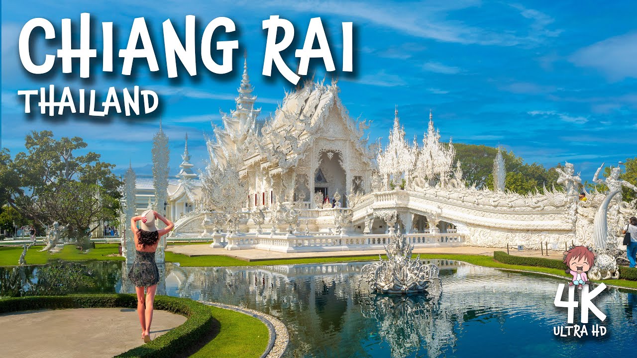 CHIANG RAI, Thailand 4K Walk with Captions- White Temple, Blue Temple and Temple of Mercy