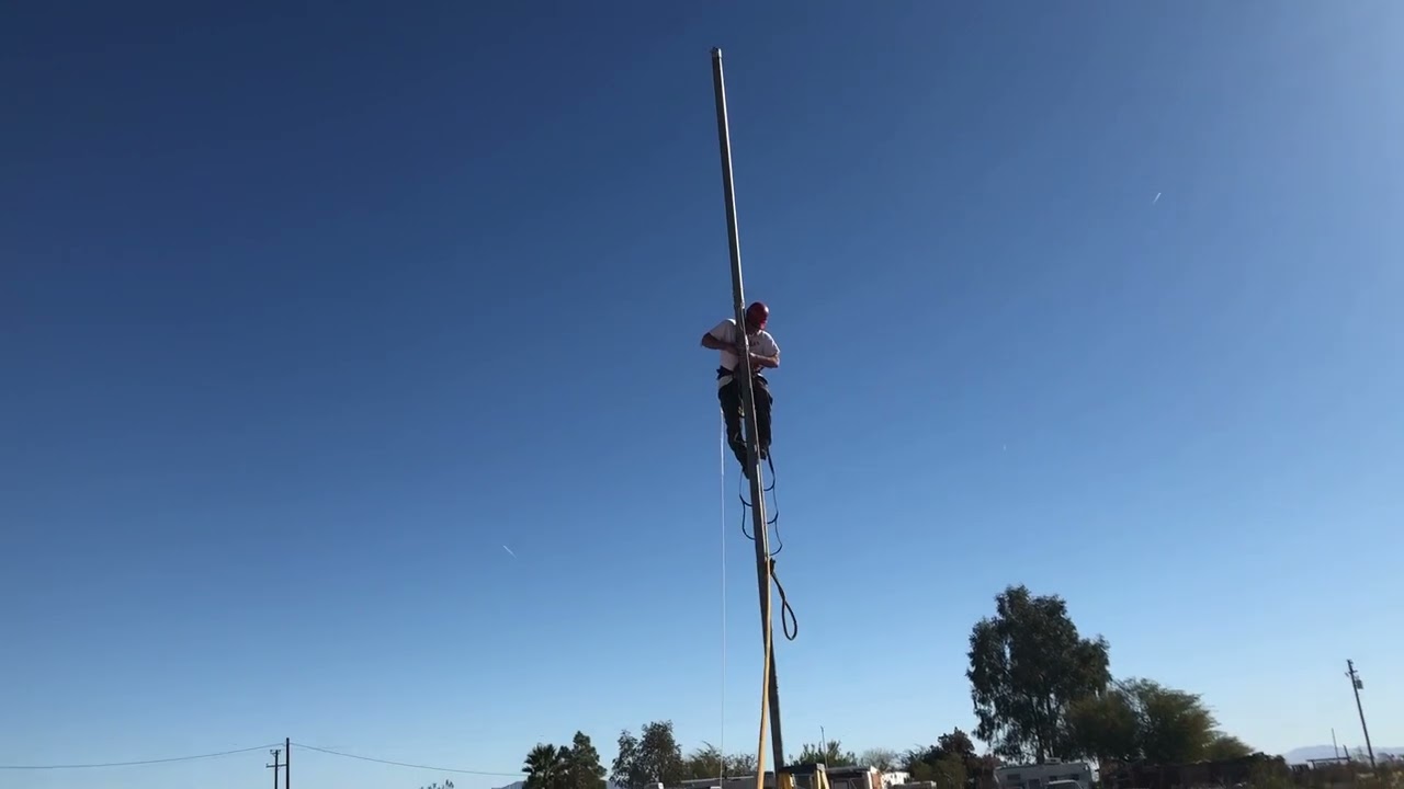 Climbing the flag Pole