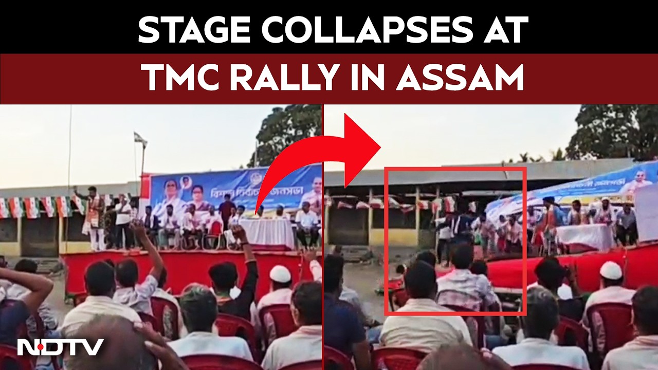 On Camera, Stage Collapses At TMC Rally In Assam