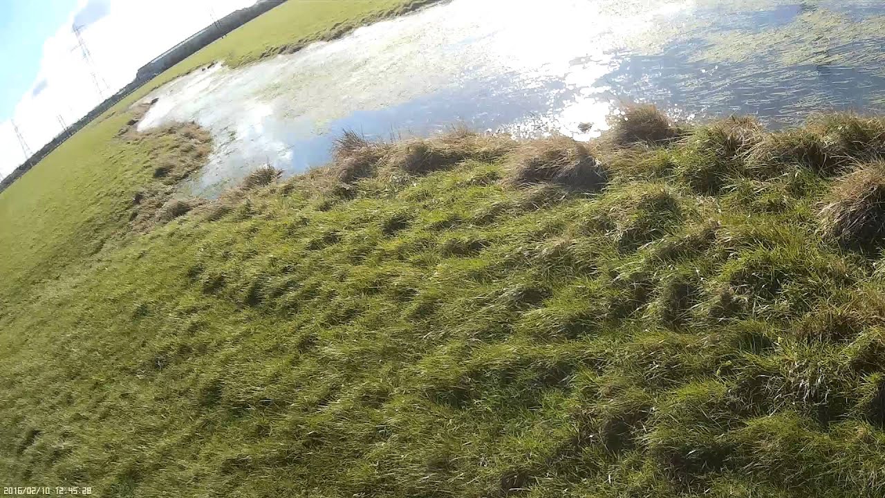 Water logged field with banter.