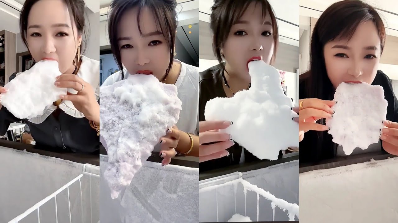 ASMR her ice eating only bites