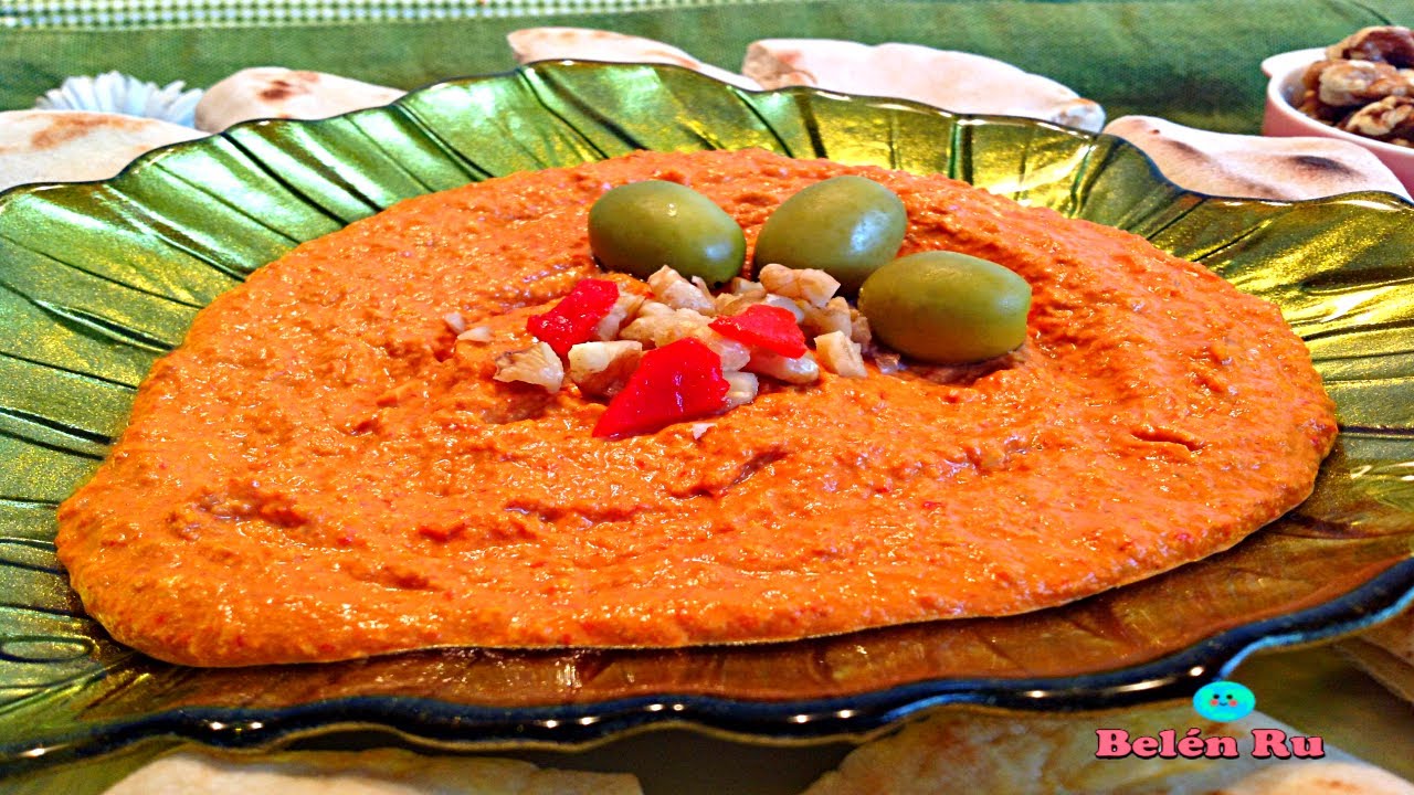💚 MUHAMMARA: CREMA de PIMIENTO ROJO ASADO del PIQUILLO: para UNTAR - RECETA ÁRABE FÁCIL, VEGETARIANA