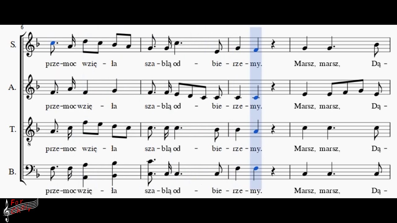 Choir/ch&oacute;r Mazurek Dąbrowskiego Polish anthem - Soprano