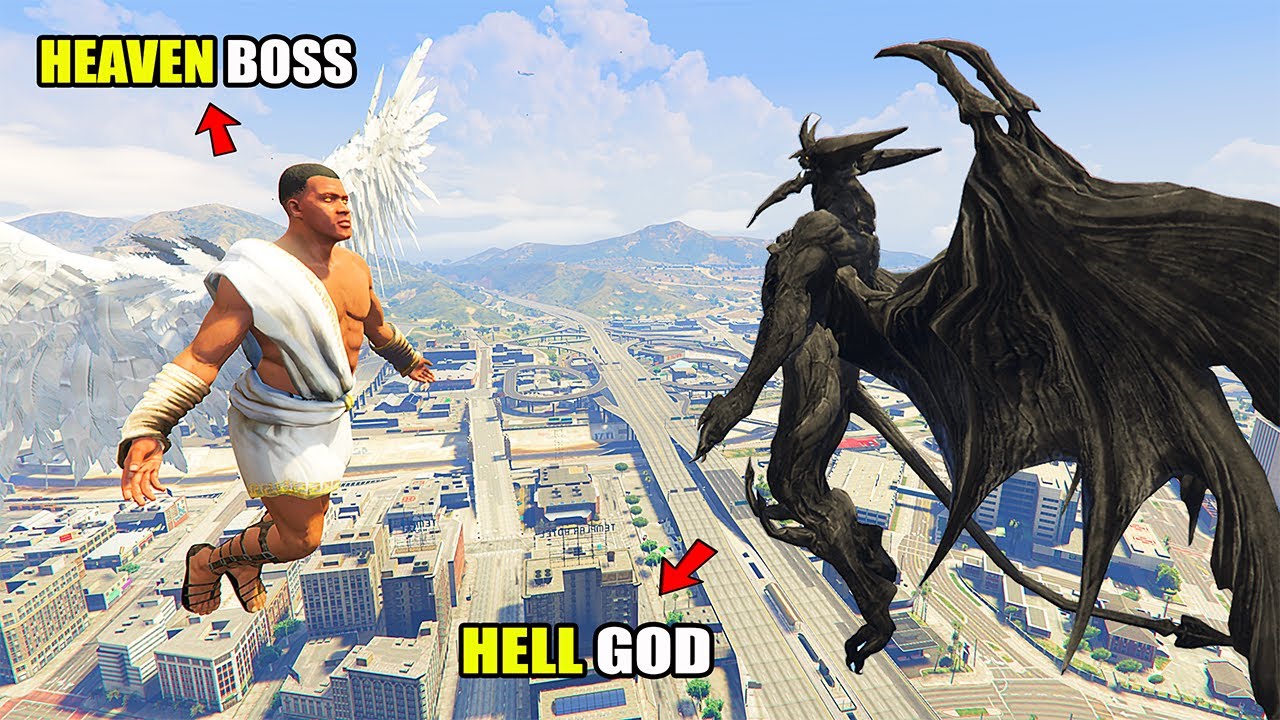 FRANKLIN Become HEAVEN BOSS To FIGHT HELL GOD & DEVIL GOD In GTA 5 | Shinchan And Chop