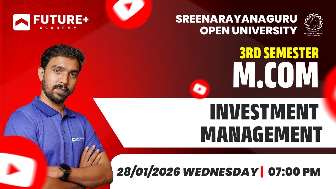 SGOU 3RD SEM M COM INVESTMENT MANAGEMENT Q & A LIVE | JAN 28 2026 | 7 PM