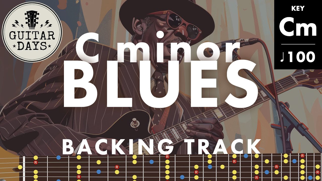 Groovy Blues Guitar Backing track in C minor