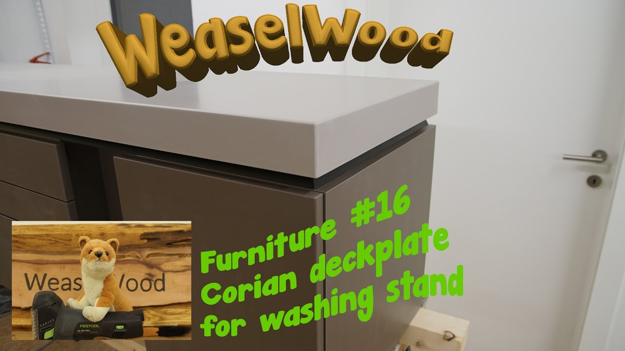Corian deck for a washing stand [WeaselWood Furniture #16] 🌳