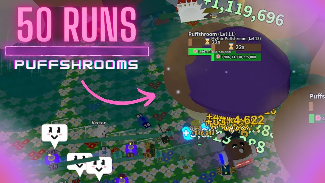 Я выполнил 50 забегов Puffshroom и получил это... | Roblox Bee Swarm