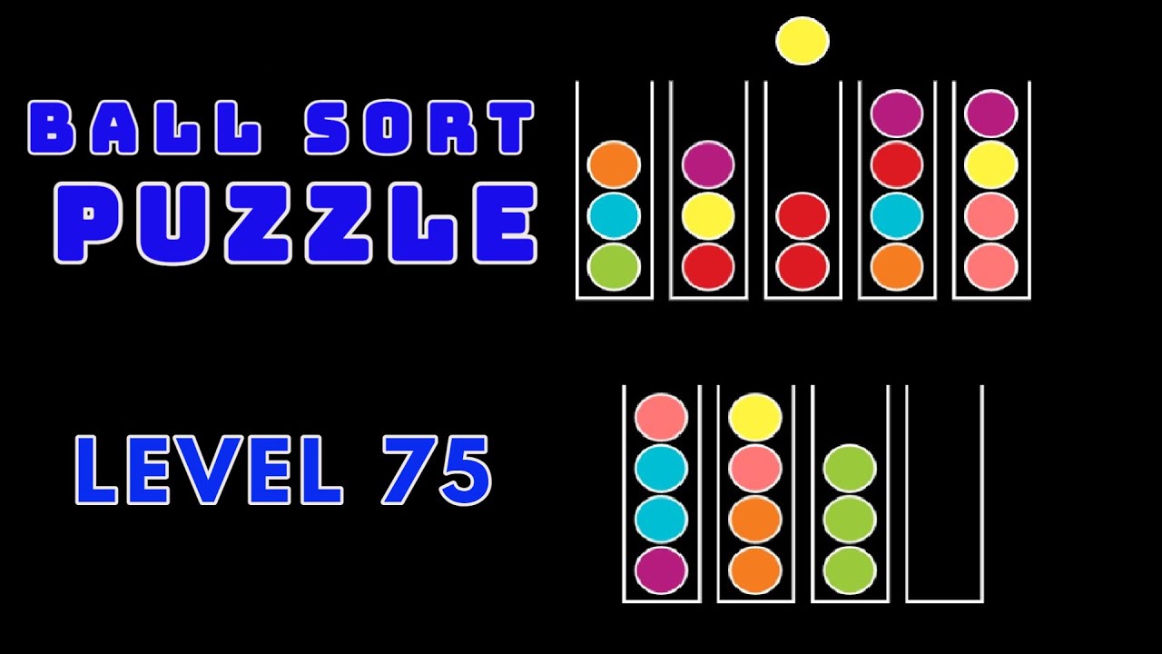 BALL SORT PUZZLE | LEVEL 75 🧶🎱⚽⚾🧩🧩🧩🧩