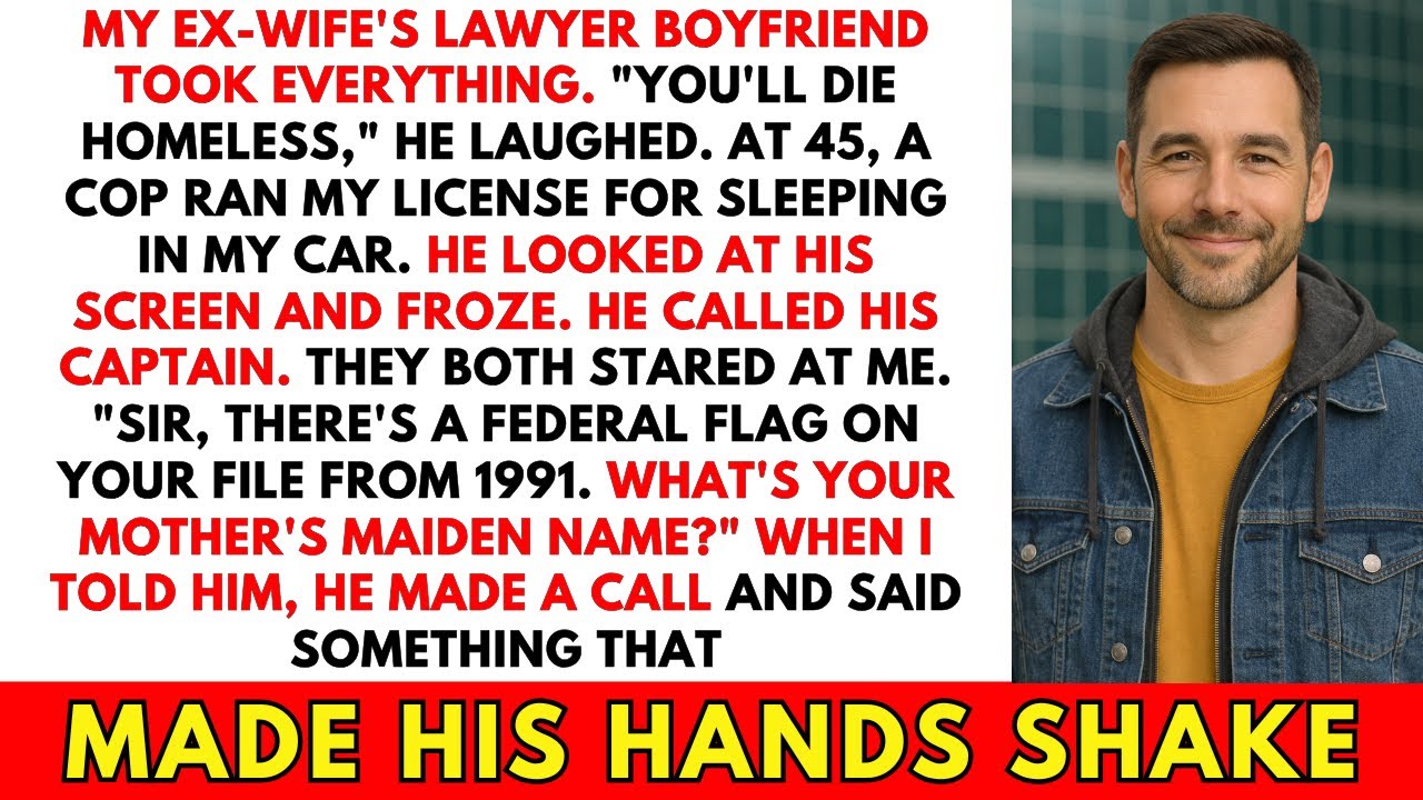 Wife's Lawyer Took It All. I Slept In My Car. A Cop Ran My Name And What He Found Made His Hands...