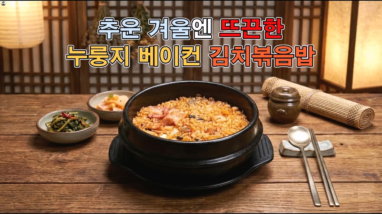 추운겨울 따끈한 뚝배기 누룽지 베이컨 김치볶음밥 #뚝배기 #뚝배기볶음밥 #뚝배기비빔밥 #볶음밥 #비빔밥