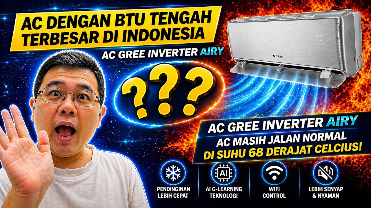Review AC Inverter Gree Airy - Bahas semua tombol remote ACnya