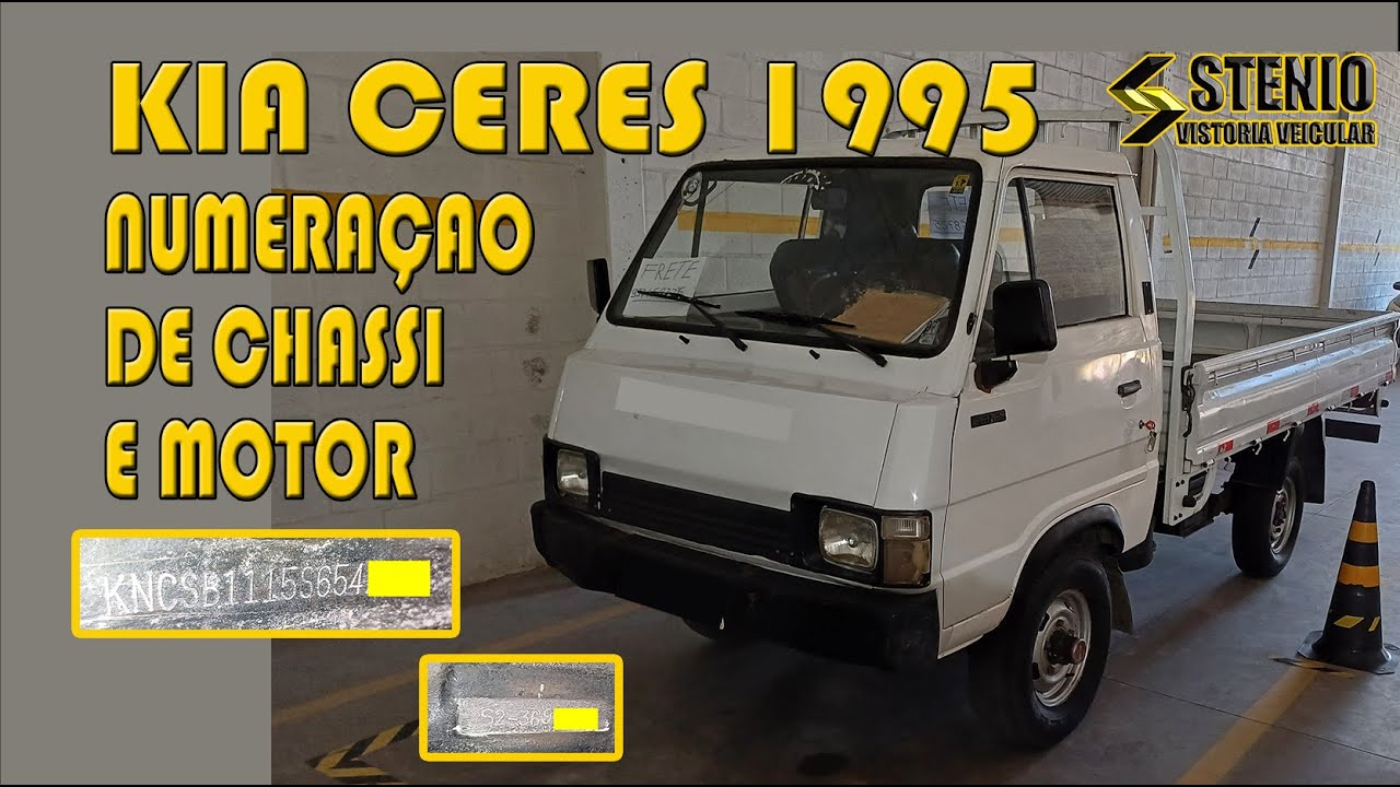 Kia Ceres 1995, numeração do chassi e motor.