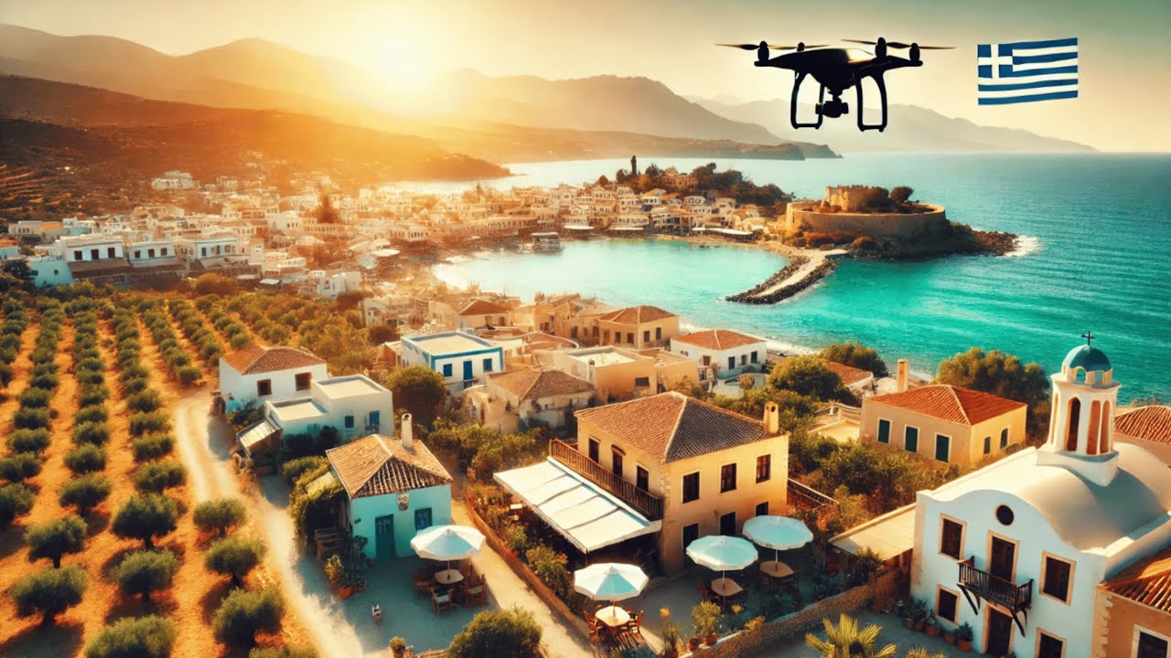 Aerial Delight: Discovering Crete, Greece from Above, drone footage