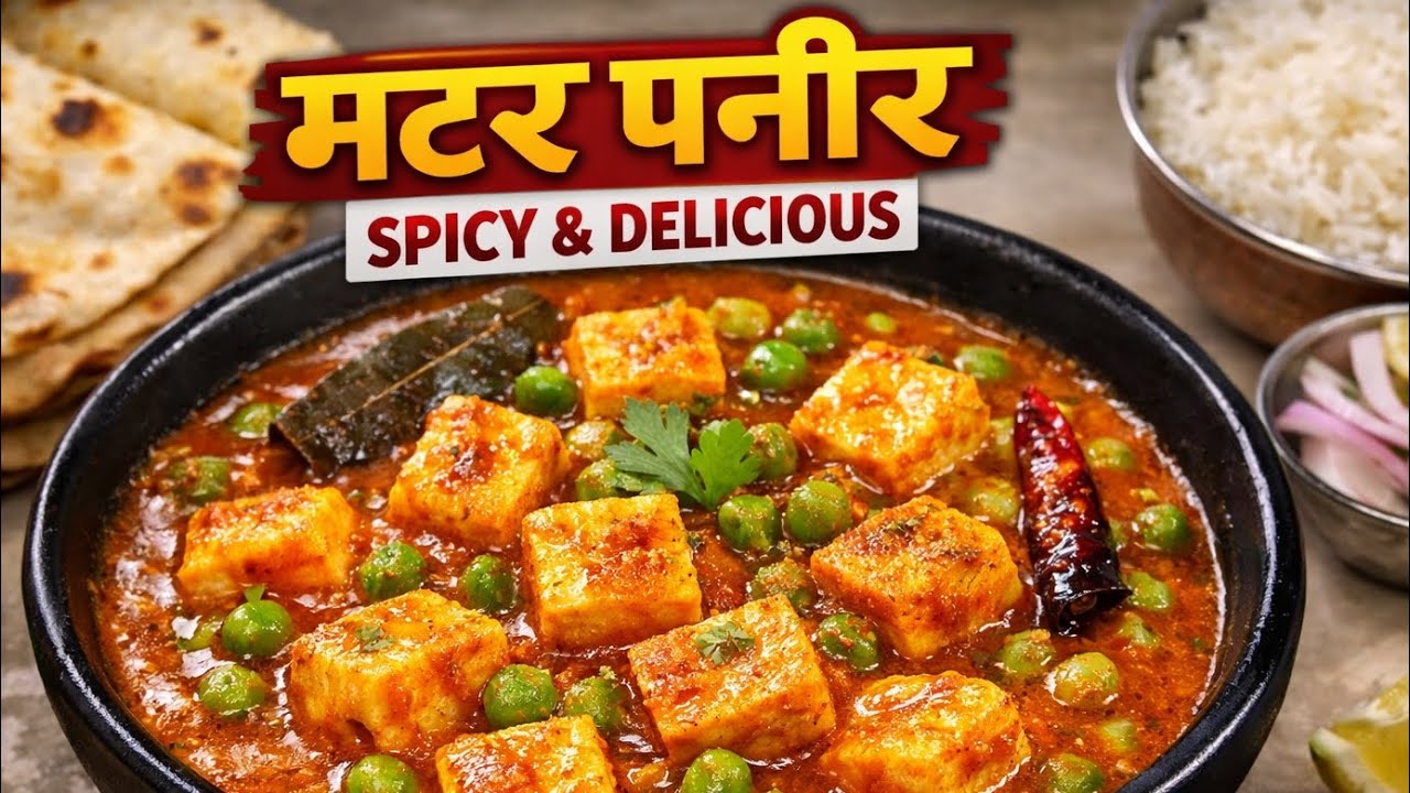 नरम पनीर और हरे मटर की स्वादिष्ट सब्ज़ी | Easy Matar Paneer