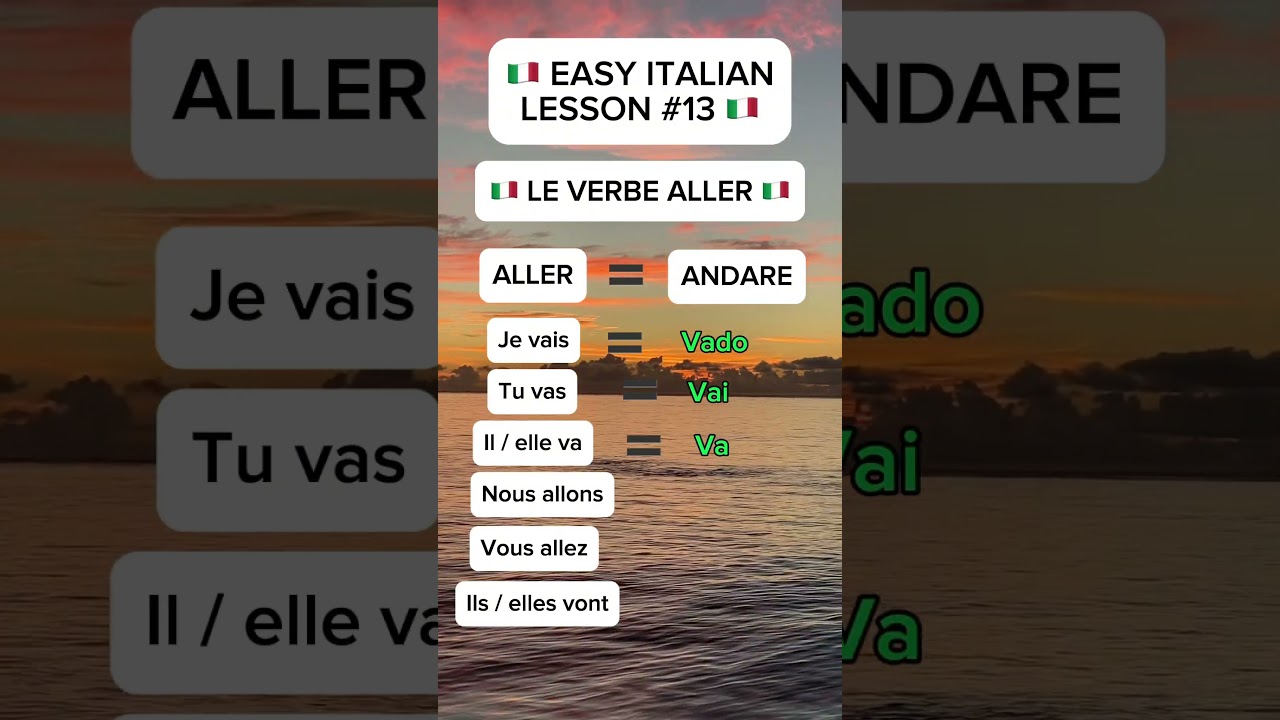 Leçon d’italien sur le verbe aller 🇮🇹🇮🇹 