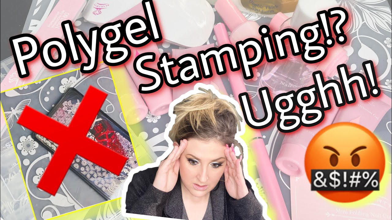 WATCH ME WORK ON MY OWN NAILS | DIY POLYGEL NAILS FOR BEGINNERS | NAIL STAMPING