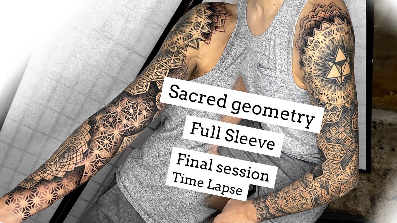 Sacred Geometry Tattoo. Full Sleeve / Time Lapse / Dotwork / Mandala