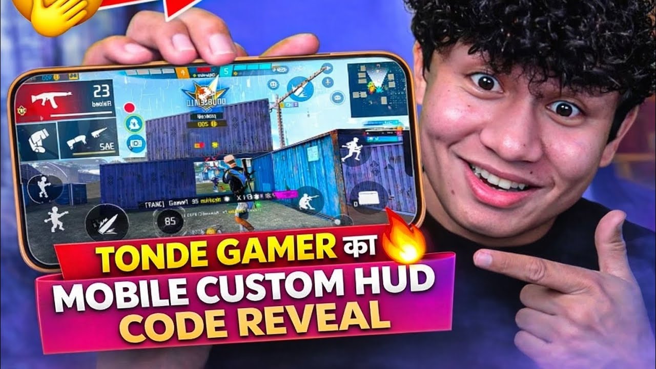💯 TONDE GAMER का CUSTOM HUD CODE REVEAL 💥 || #tondegamer #2fingercustomhud #garenafreefire #freefire