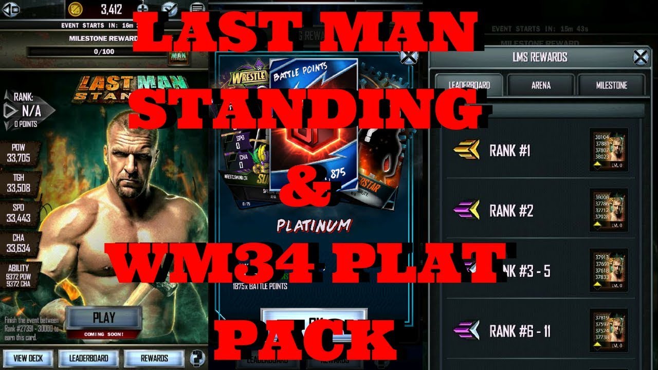 LAST MAN STANDING! & WM34 PLAT PACK!!   |   WWE Supercard #79 (Season 4)