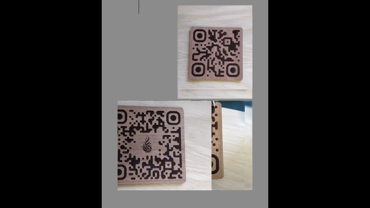 Laser Engraved Wooden QR Code Tag: Custom Business Sign (40mm)
