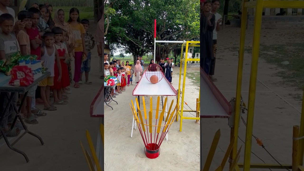 Who can throw the ball past the badminton bat? #shortfeed #newsfeed #localgame #trending