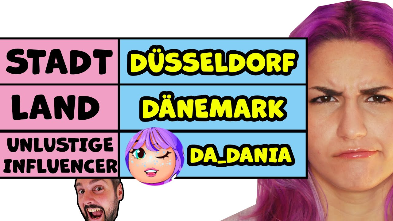 STADT, LAND, YOUTUBER mit Unlustigen Influencern..Stadt Land Fluss Challenge mit Kaan, Dania & Tom