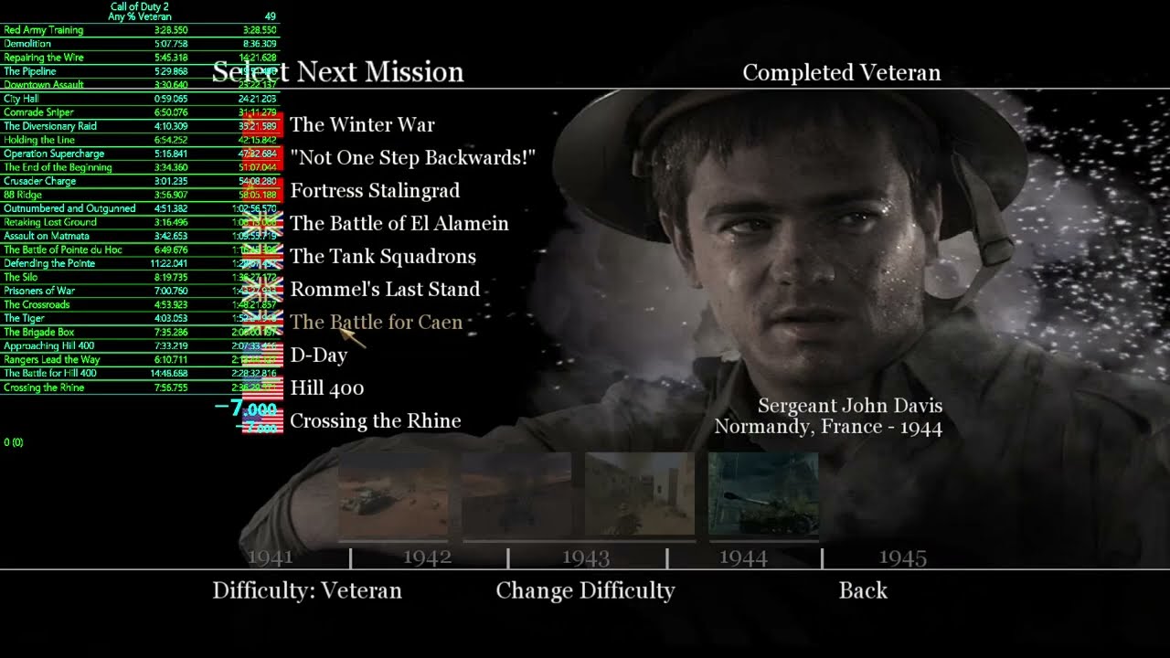Call of Duty 2 - Any% Veteran - WR 2:29:10.636