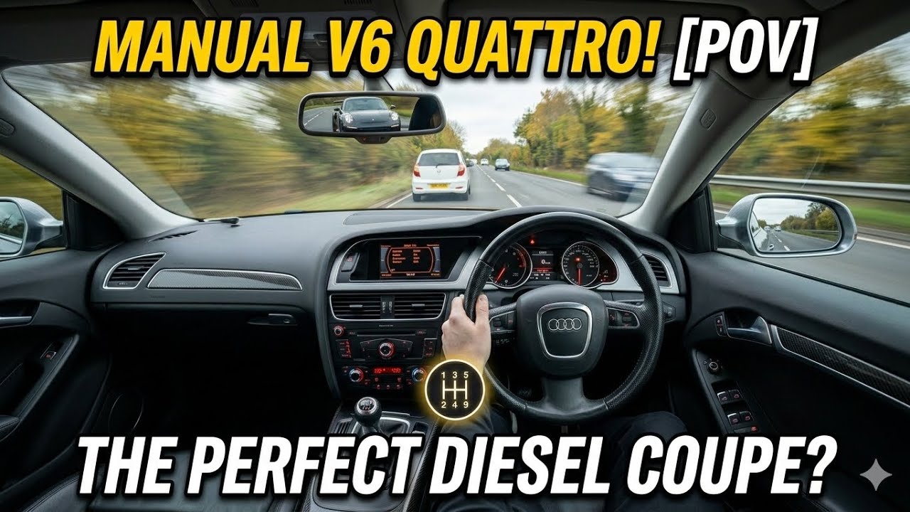 Cutting Up Audi A5 3.0 TDI V6 Manual Quattro Diesel Coupe POV Drive
