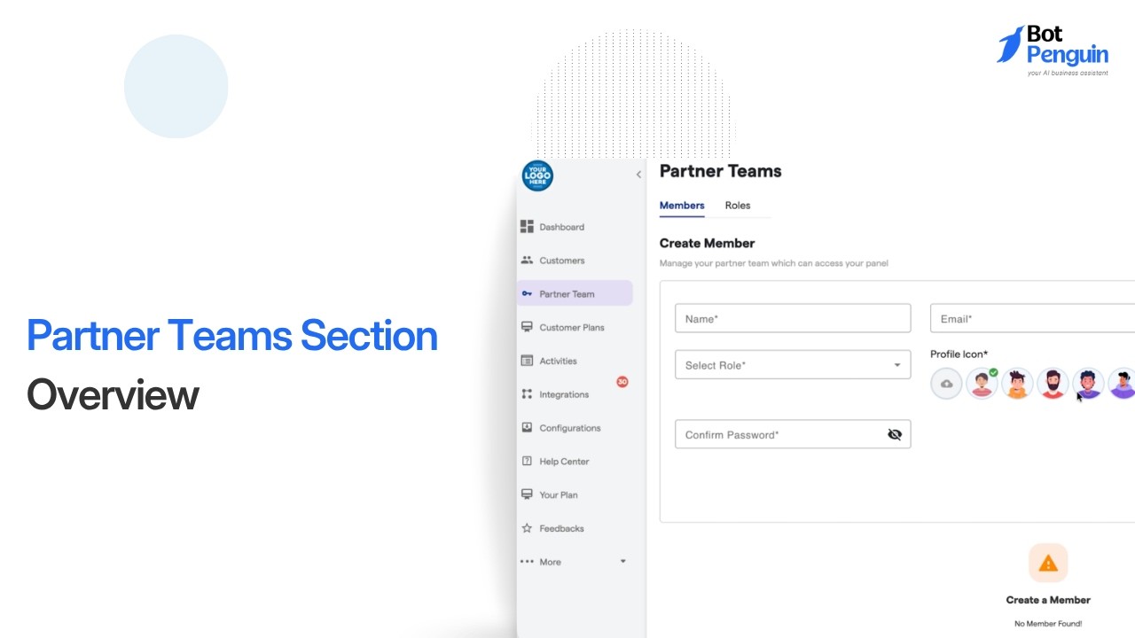 Partner Teams Section Overview || Manage Team Members & Roles in Partner Panel || BotPenguin
