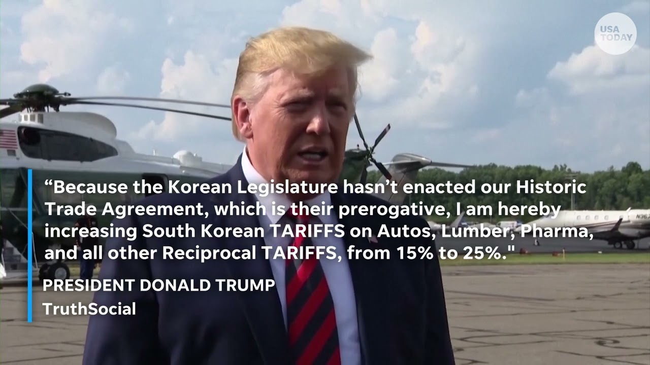 Donald Trump raises tariff hikes on South Korea amid trade deal tension