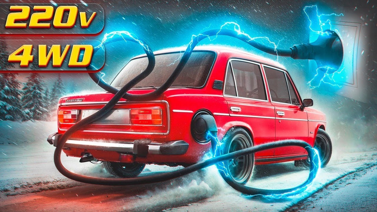 4-motor plug-in electric Lada - first drive