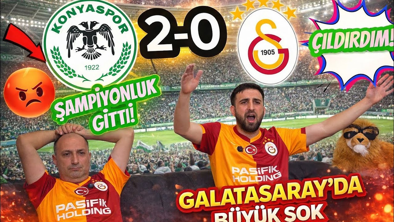 KONYASPOR 2-0 GALATASARAY MAÇI TEPKİ VİDEOSU ÇILDIRDIM ŞAMPİYONLUK GİTTİ!!! #galatasaray #konyaspor 