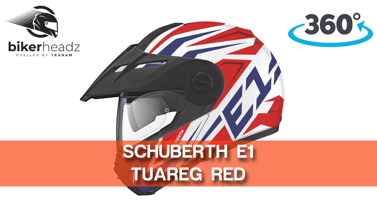 SCHUBERTH E1 Flip Front Peak Modular Motorcycle Helmet Tuareg Red 360 HD