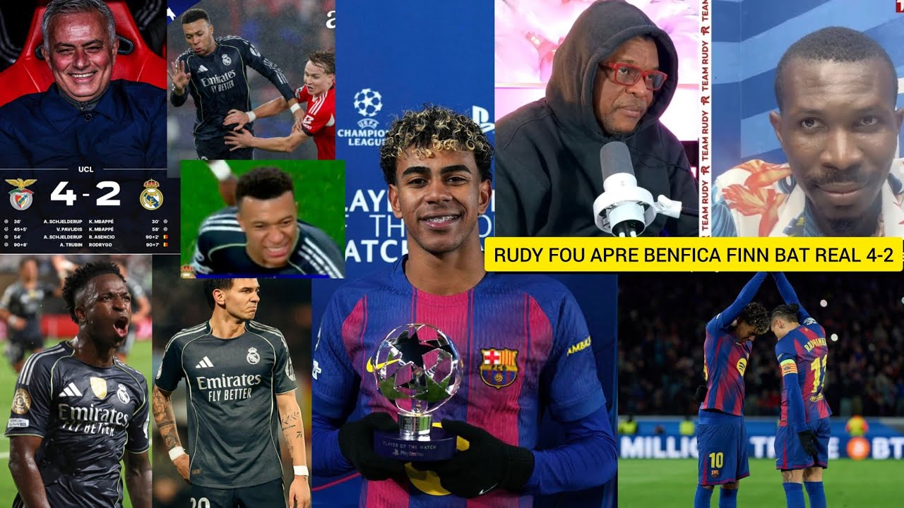 Rudy fou apre benfica finn bat real 4-2 & Barcelone kalifye pou 1/8ieme finale nan LDC.