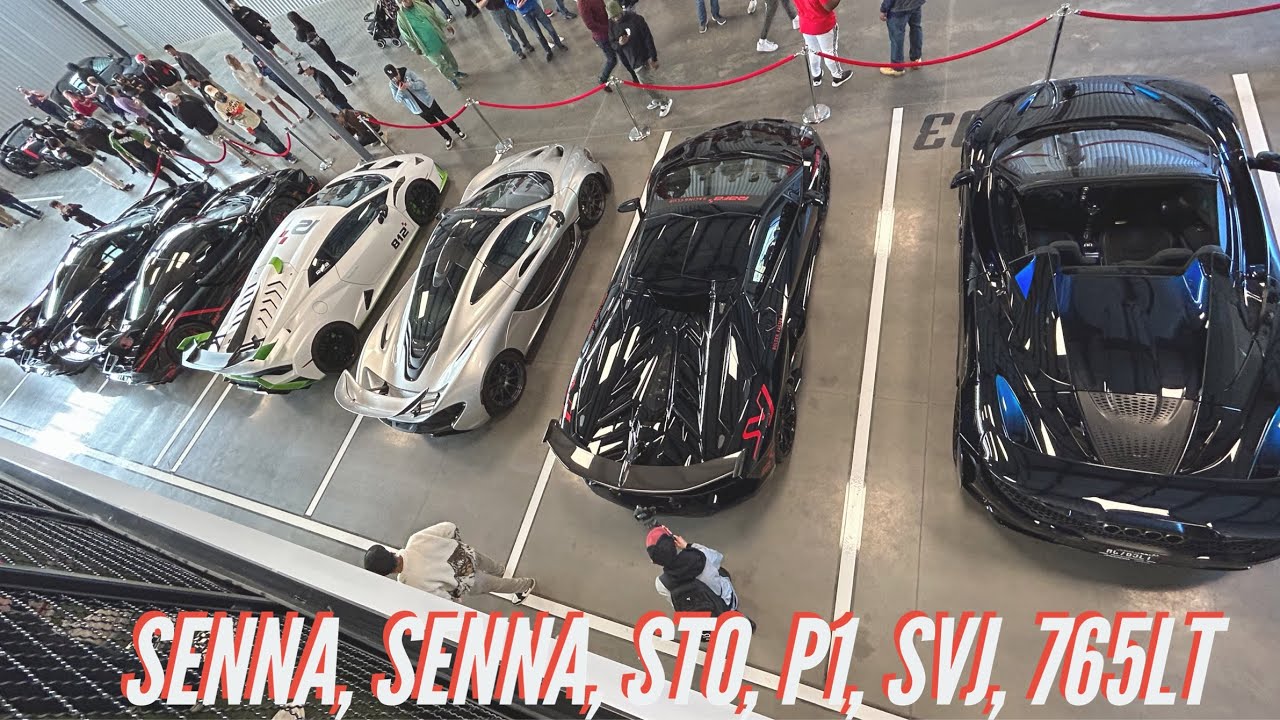 15mil+ Houston Car meet (Ferrari Enzo, Ferrari F40, Mclaren P1, 2 Mclaren Senna, SVJ, 765lt, & more)