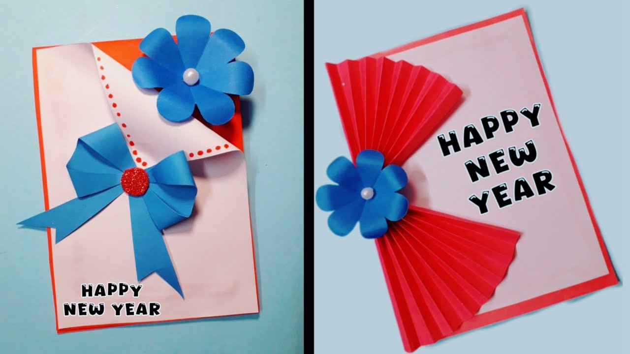 2 How to make new year card | easy cards for new year | trending new card ideas |Happy new year card