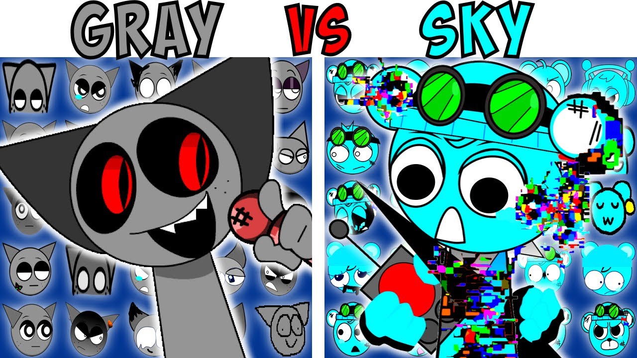ALL GRAY VS SKY TEST | FNF Character Test | Gameplay VS Playground