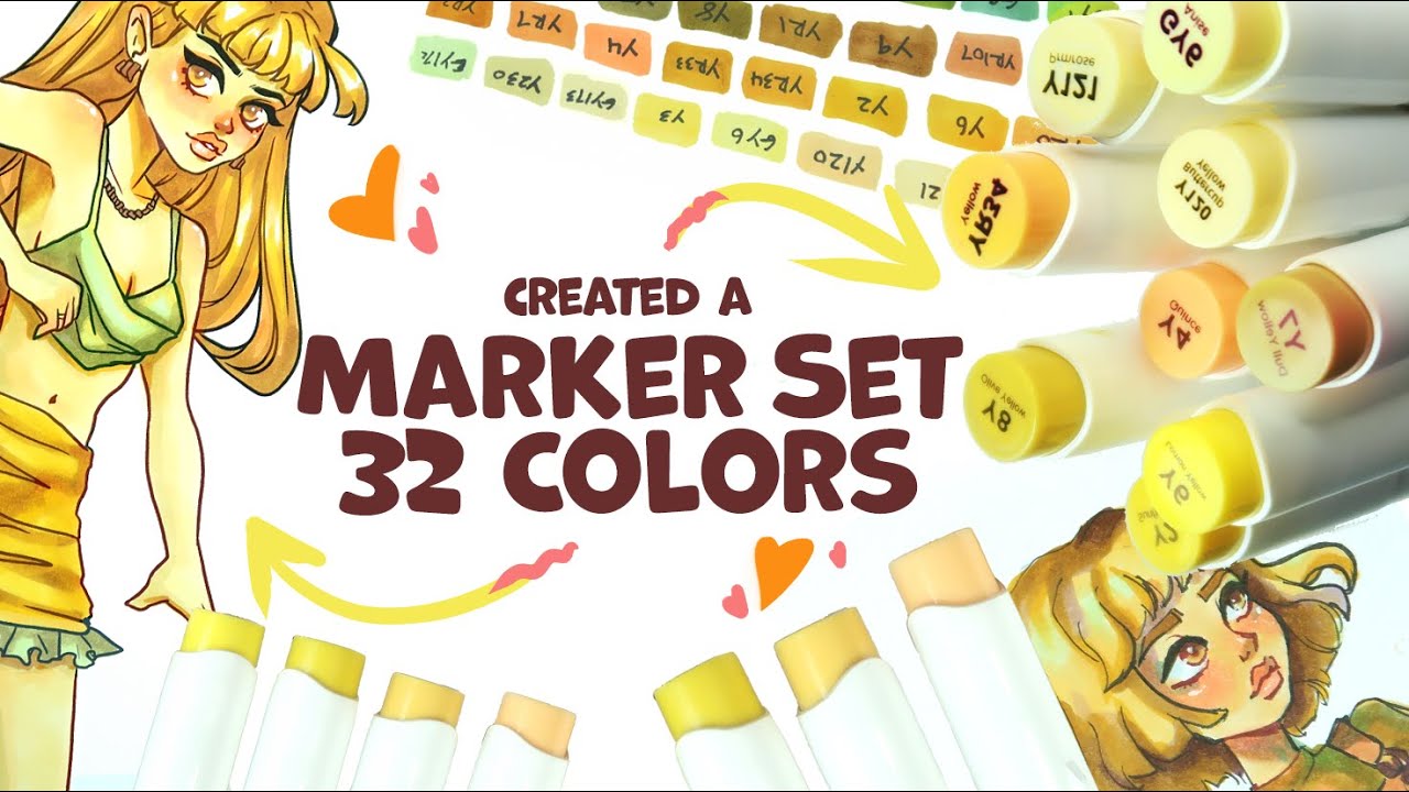 Lets CREATE A YELLOW TONE MARKER SET | using ohuhu markers