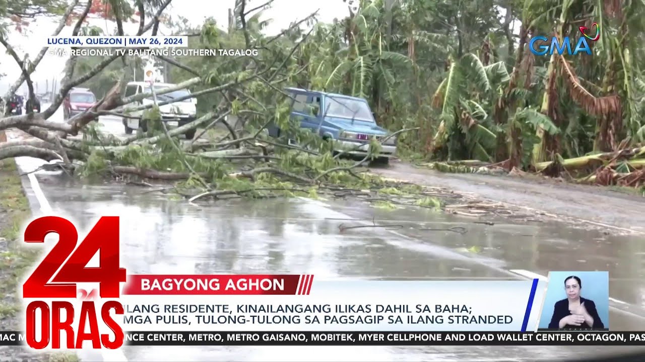 24 Oras Part 1: Hagupit ng Bagyong Aghon; stranded dahil sa bagyo; inilihis na..., atbp.