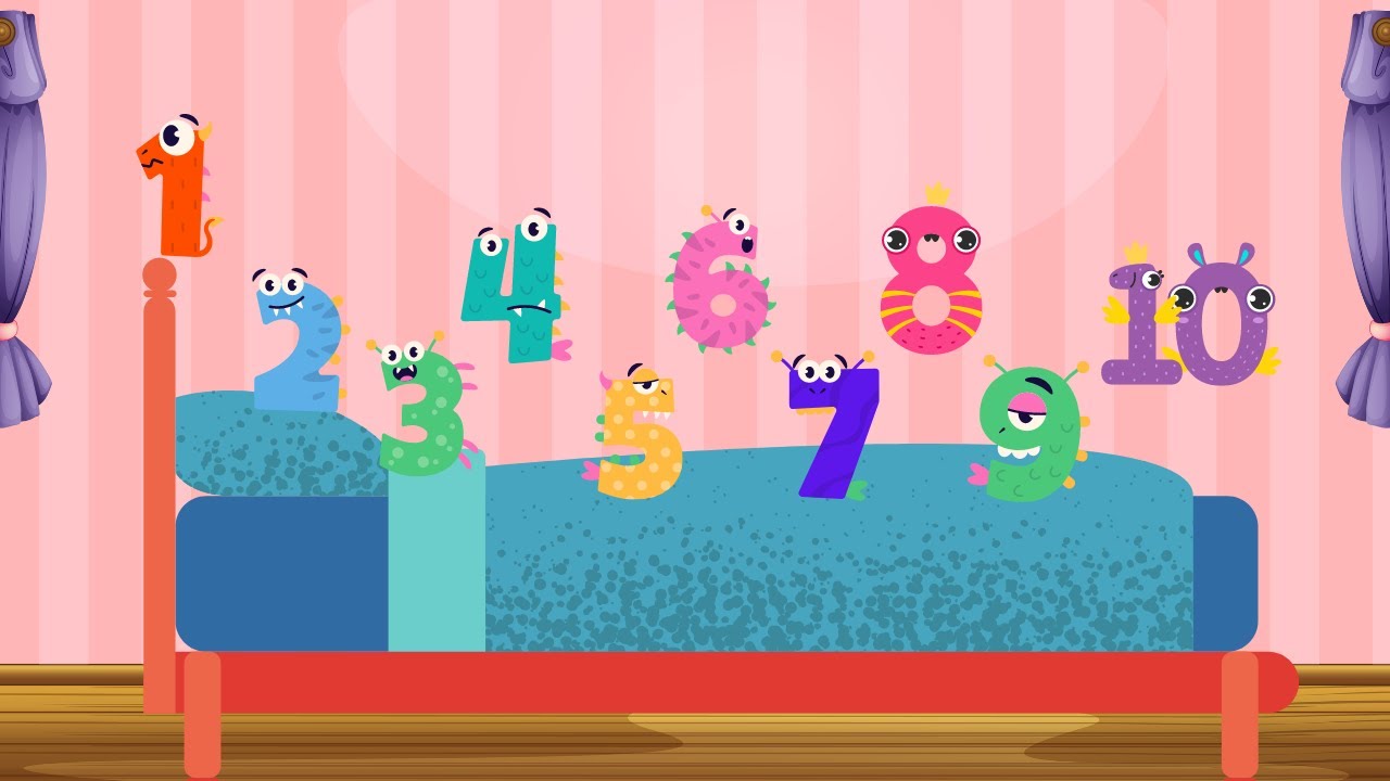 Ten Little Numbers Jumping on the Bed  | Number Song for Kids |Nursery Rhymes & Kids Songs