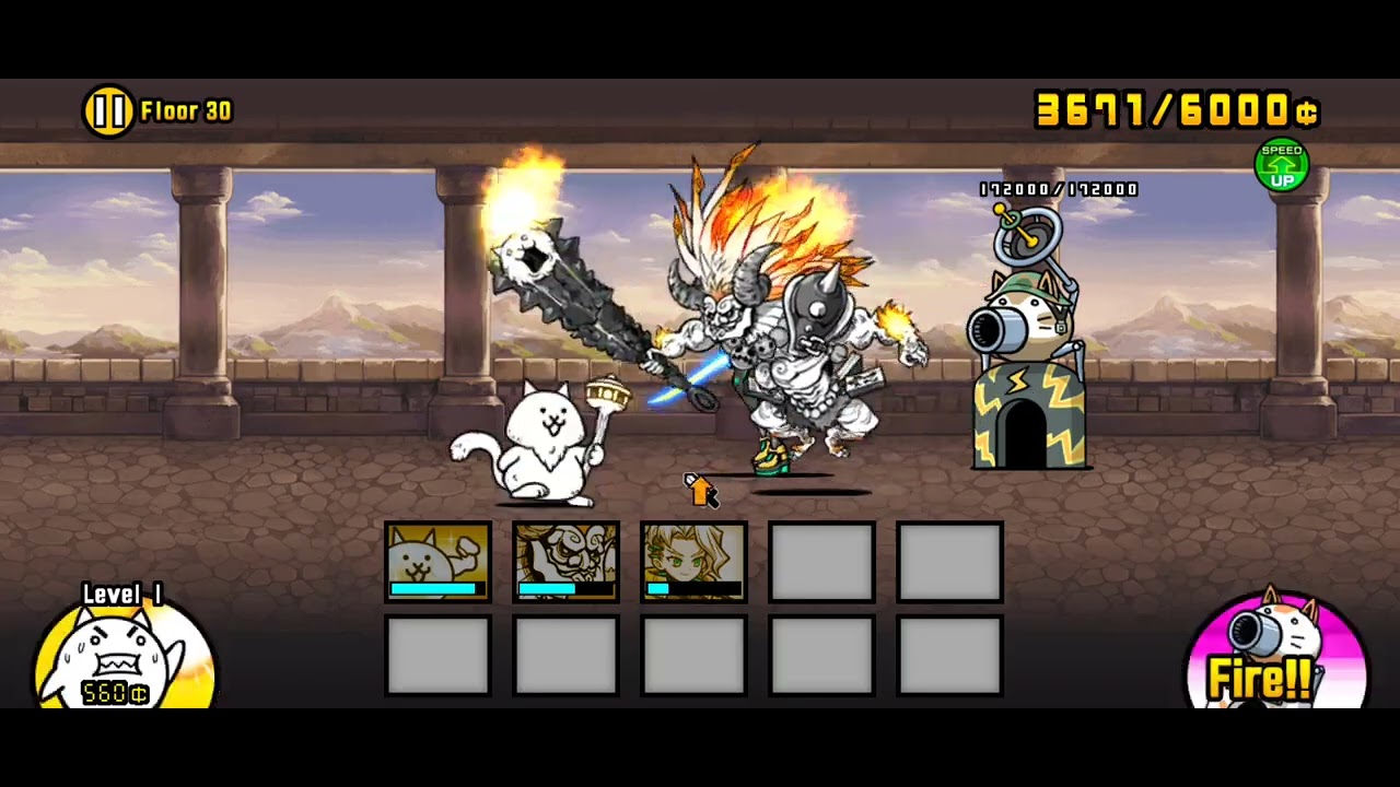The Battle Cats Heavenly tower floor 30 ft. Balrog and Trixi