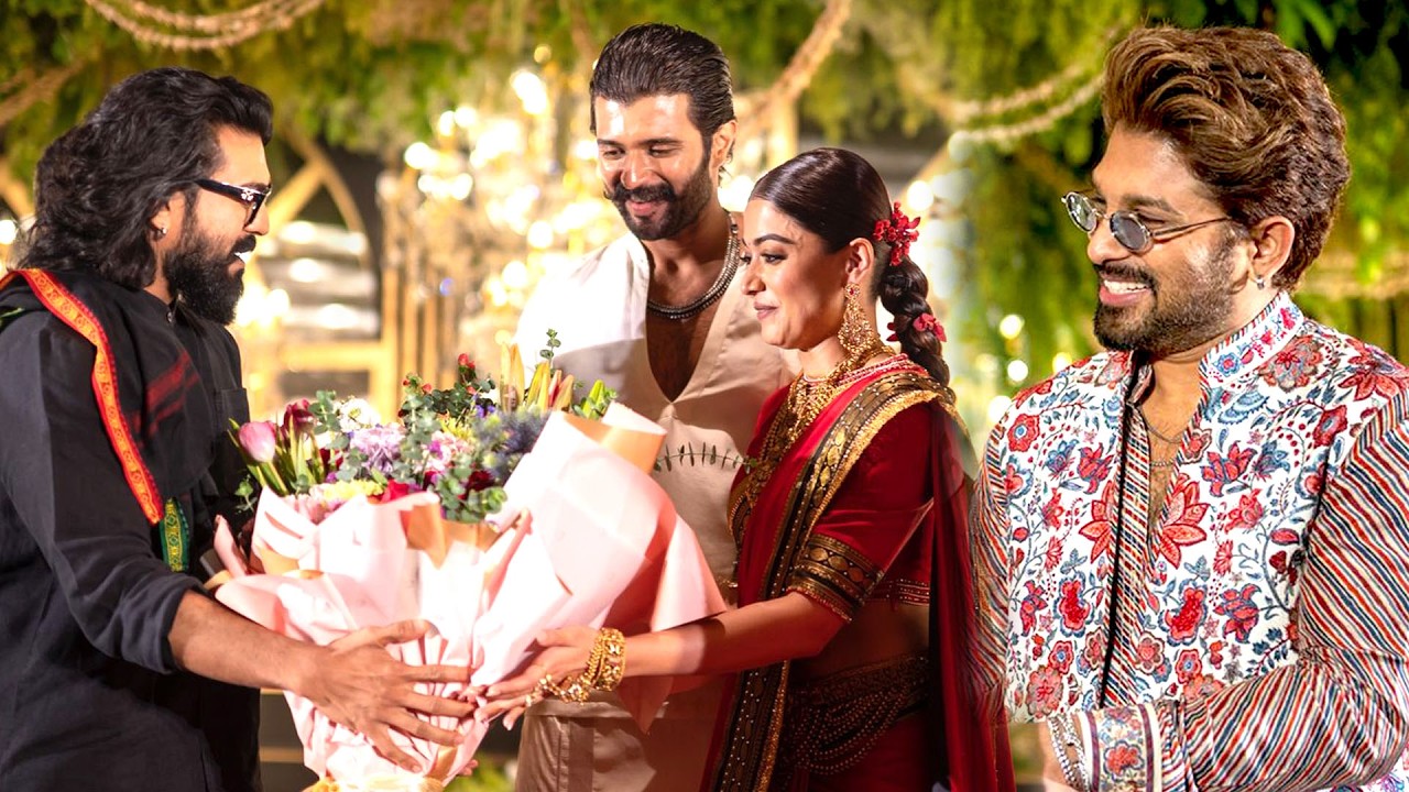 Ram Charan And Allu Arjun Cute Moments With Vijay Devarakonda And Rashmika Mandanna | Bhairava Media