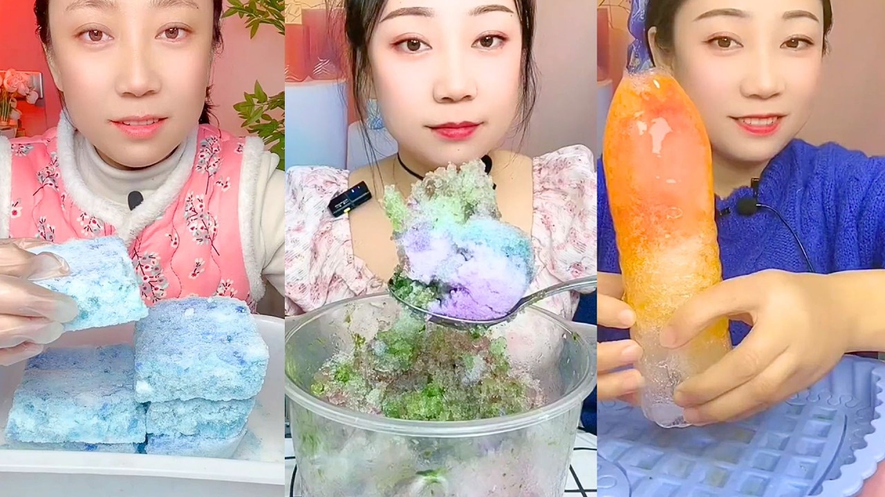 Blue Ice Dessert and Rainbow Herb Ice Texture Tasting