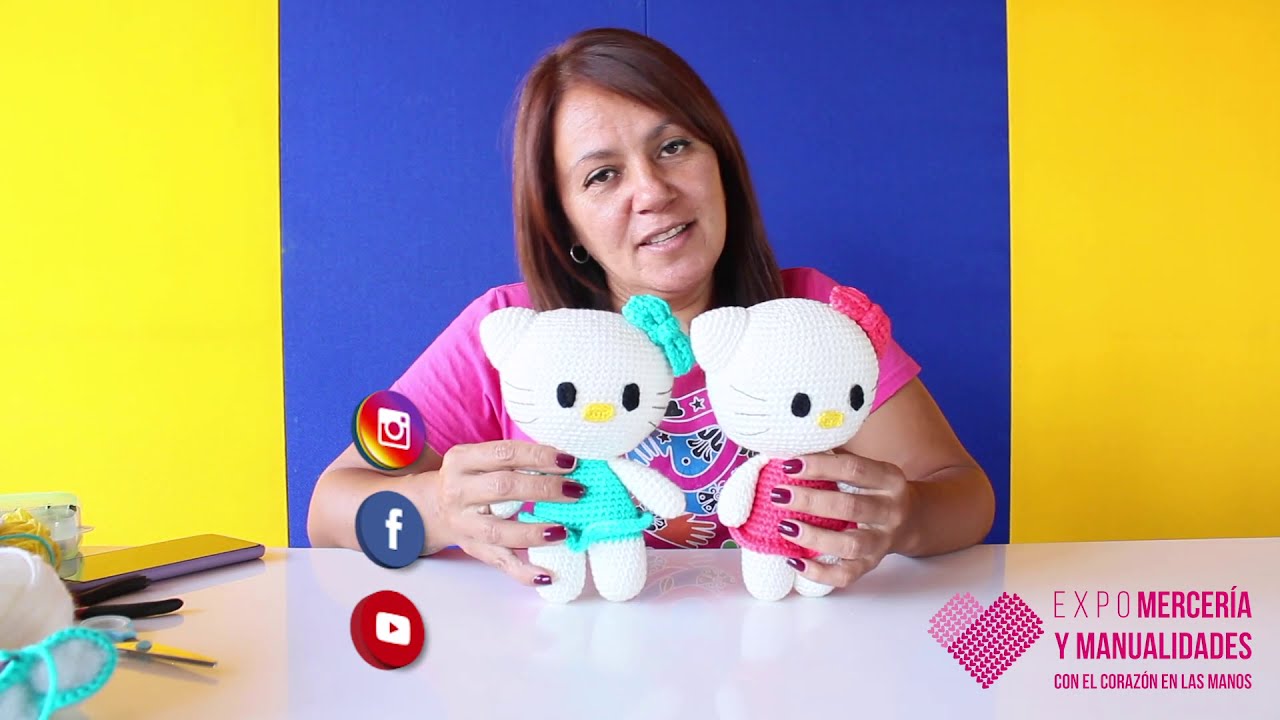 Aprende a hacer una Hello Kitty de amigurumi
