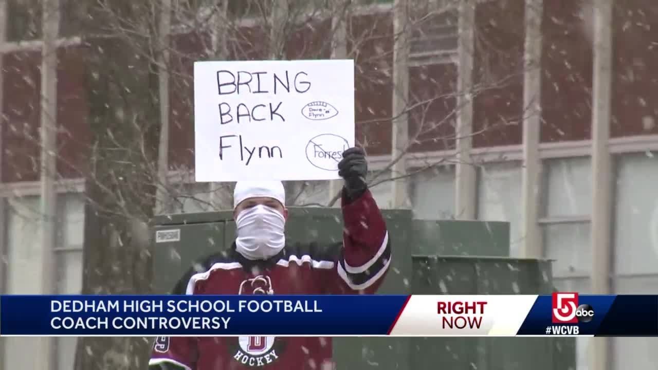 Dedham students protest football coach change