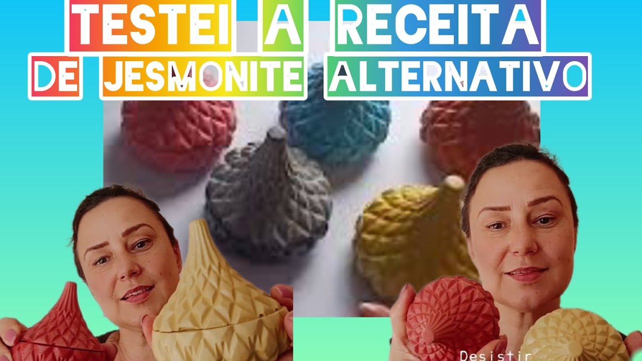 TESTEI A RECEITA DE JESMONITE ALTERNATIVO COR ROSA | Como Fazer artesanato com gesso
