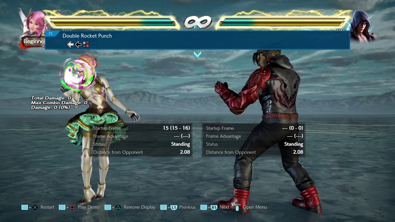Alisa movelist with frame data display (opponent all block)