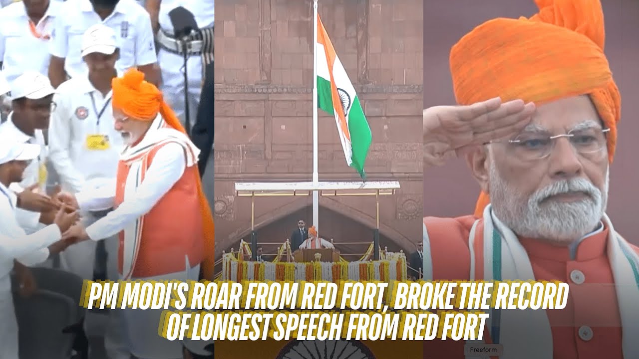 PM Modi's roar from Red Fort, broke the record of longest speech from Red Fort